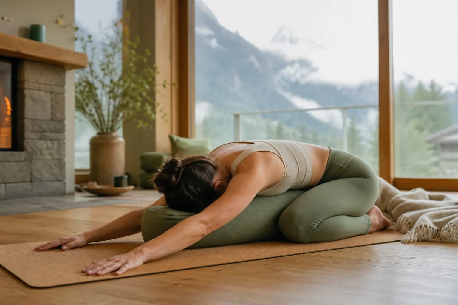 Pratique du yin yoga avec des accessoires