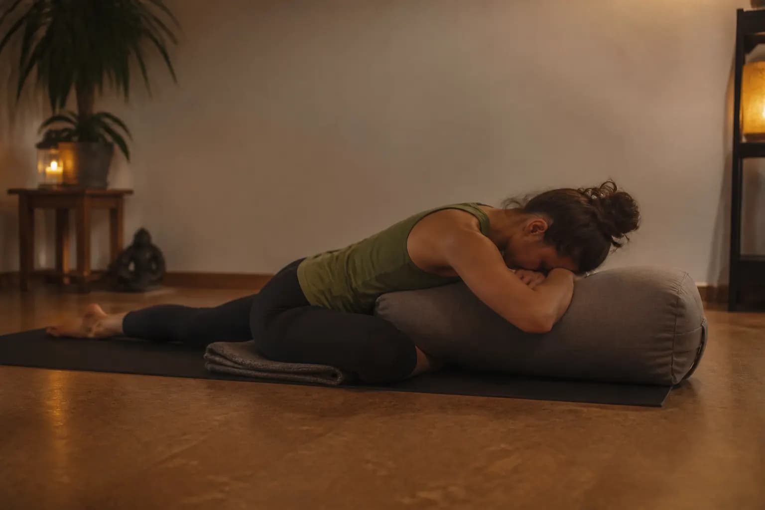 Accessoires yin yoga : blocs, coussins, sangles